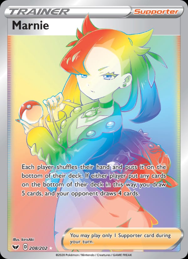 Marnie 208/202 Sword & Shield Pokémon card