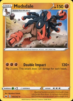 Mudsdale 106/202 Rare – Sword & Shield Pokémon card