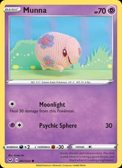 Munna 087/202 Common – Sword & Shield Pokémon card