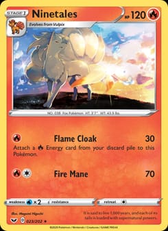 Ninetales 023/202 Rare – Sword & Shield Pokémon card