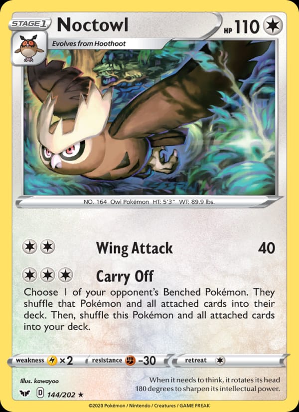Noctowl 144/202 Sword & Shield Pokémon card