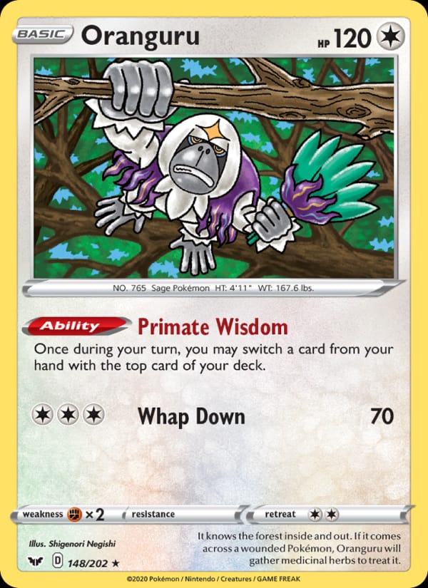 Oranguru 148/202 Sword & Shield Pokémon card