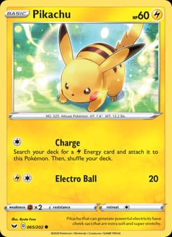 Pikachu 065/202 Common – Sword & Shield Pokémon card