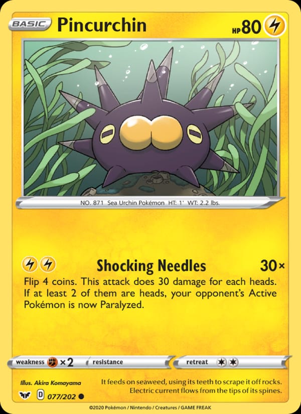 Pincurchin 077/202 Sword & Shield Pokémon card
