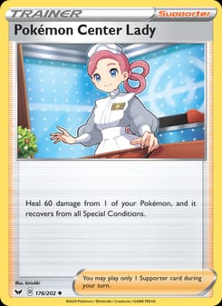 Pokémon Center Lady 176/202 Uncommon – Sword & Shield Pokémon card