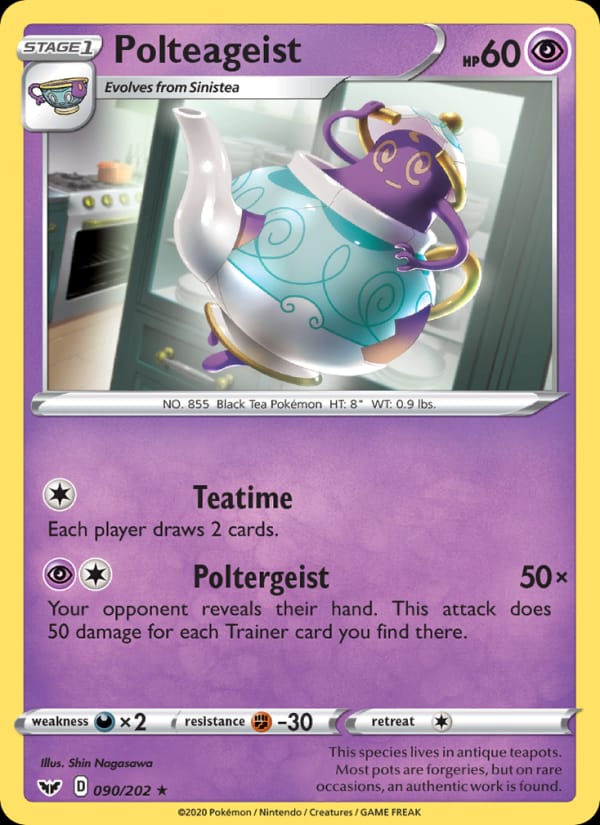 Polteageist 090/202 Sword & Shield Pokémon card