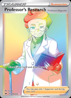 Professor's Research (Professor Magnolia) 209/202 Secret Rare – Sword & Shield Pokémon card
