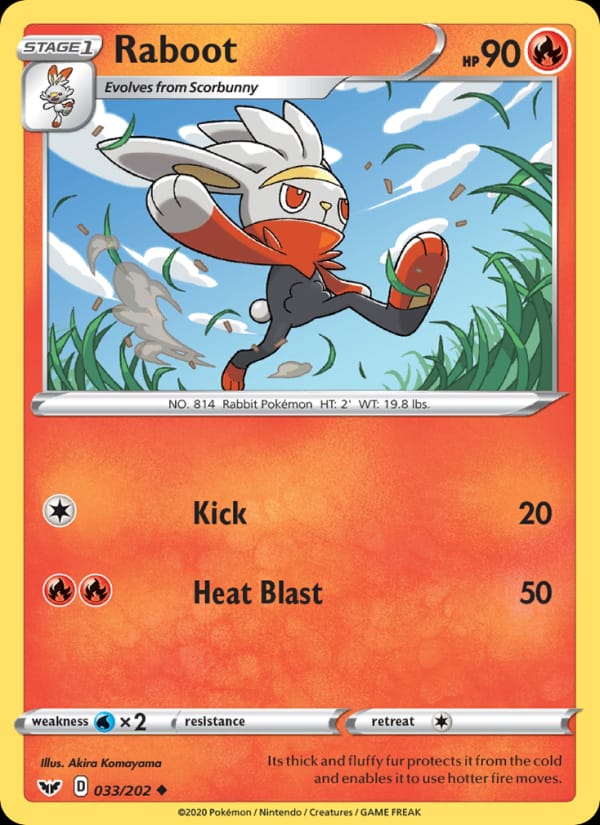 Raboot 033/202 Sword & Shield Pokémon card