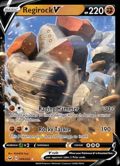 Regirock V 104/202 Ultra Rare – Sword & Shield Pokémon card