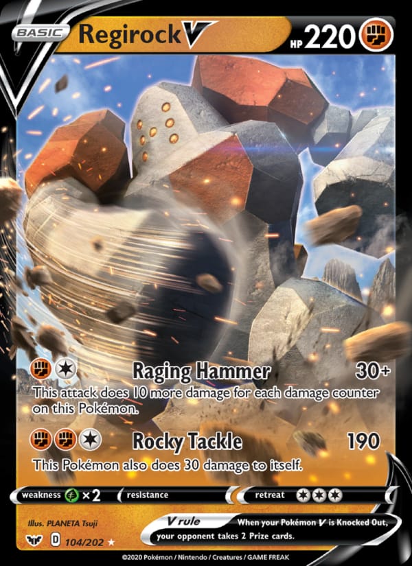 Regirock V 104/202 Sword & Shield Pokémon card