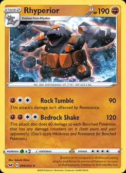Rhyperior 099/202 Holo Rare – Sword & Shield Pokémon card