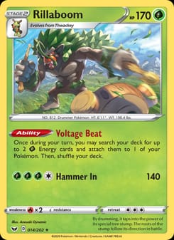 Rillaboom 014/202 Holo Rare – Sword & Shield Pokémon card