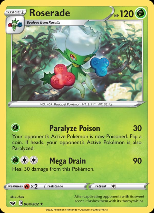Roserade 004/202 Sword & Shield Pokémon card