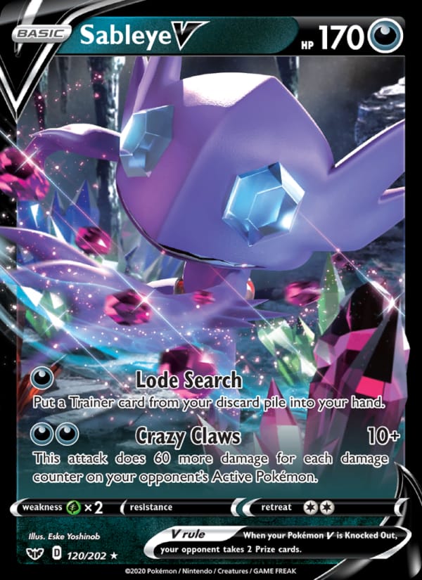 Sableye V 120/202 Sword & Shield Pokémon card