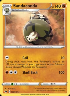 Sandaconda 109/202 Rare – Sword & Shield Pokémon card
