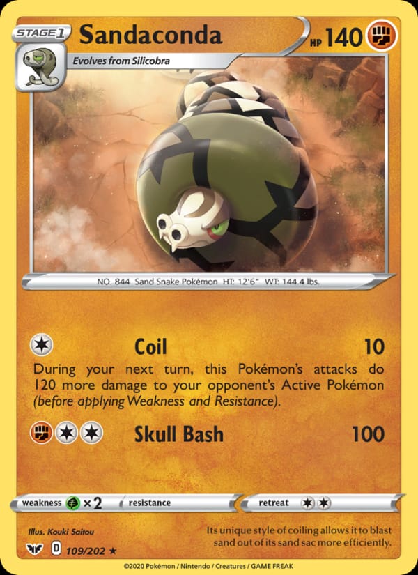 Sandaconda 109/202 Sword & Shield Pokémon card