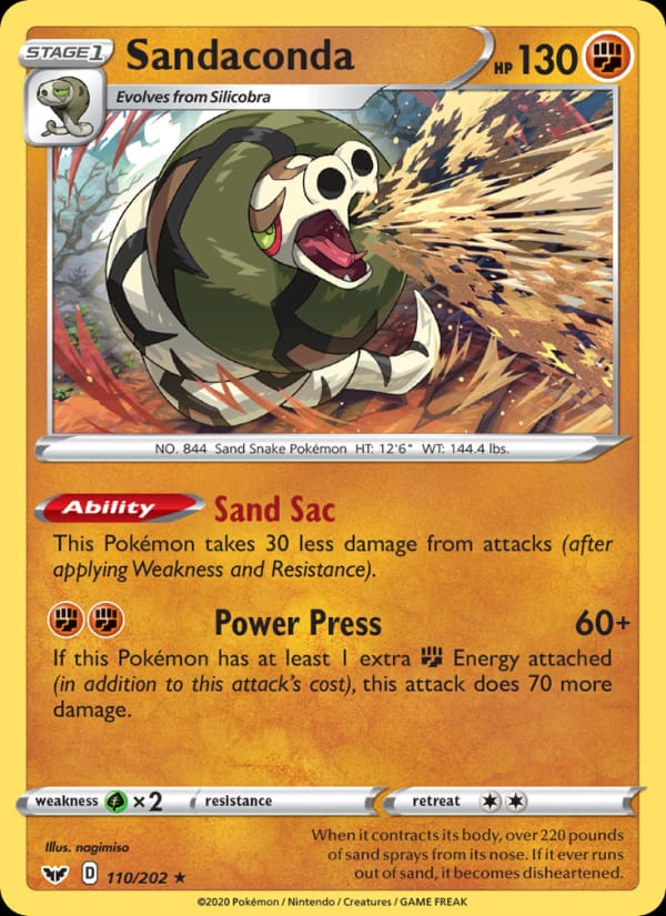Sandaconda 110/202 Sword & Shield Pokémon card