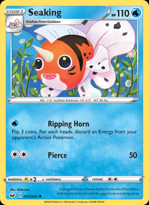 Seaking 047/202 Sword & Shield Pokémon card