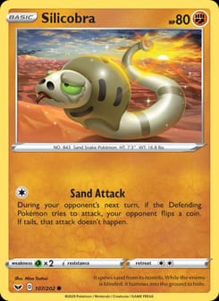Silicobra 107/202 Common – Sword & Shield Pokémon card