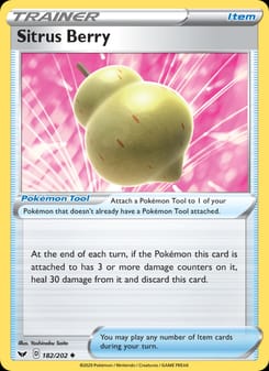 Sitrus Berry 182/202 Uncommon – Sword & Shield Pokémon card