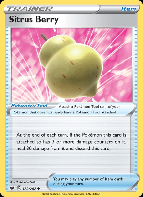Sitrus Berry 182/202 Sword & Shield Pokémon card