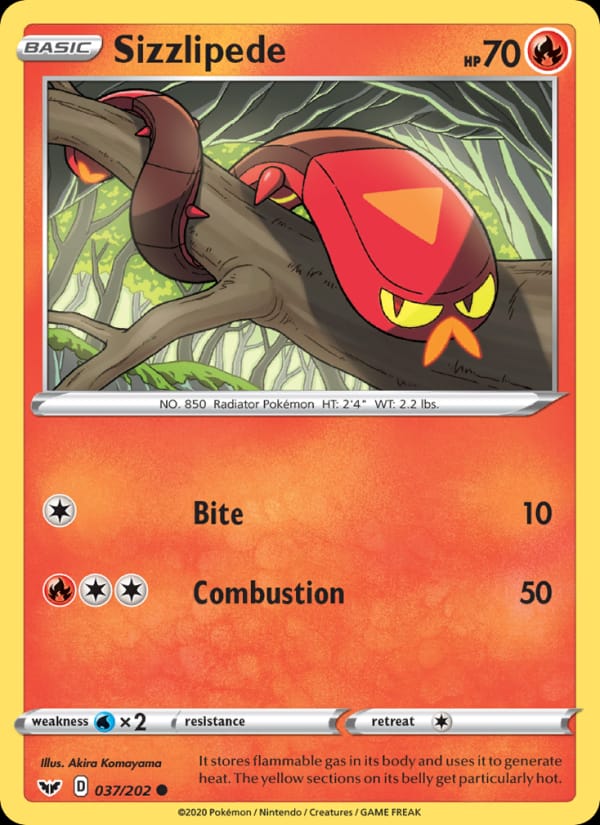 Sizzlipede 037/202 Sword & Shield Pokémon card