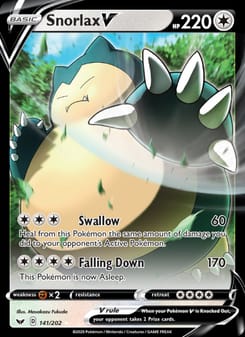 Snorlax V 141/202 Ultra Rare – Sword & Shield Pokémon card