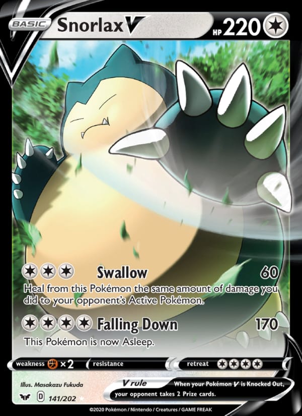 Snorlax V 141/202 Sword & Shield Pokémon card
