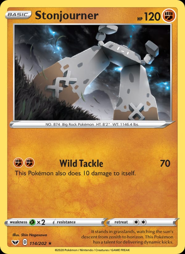 Stonjourner 114/202 Sword & Shield Pokémon card