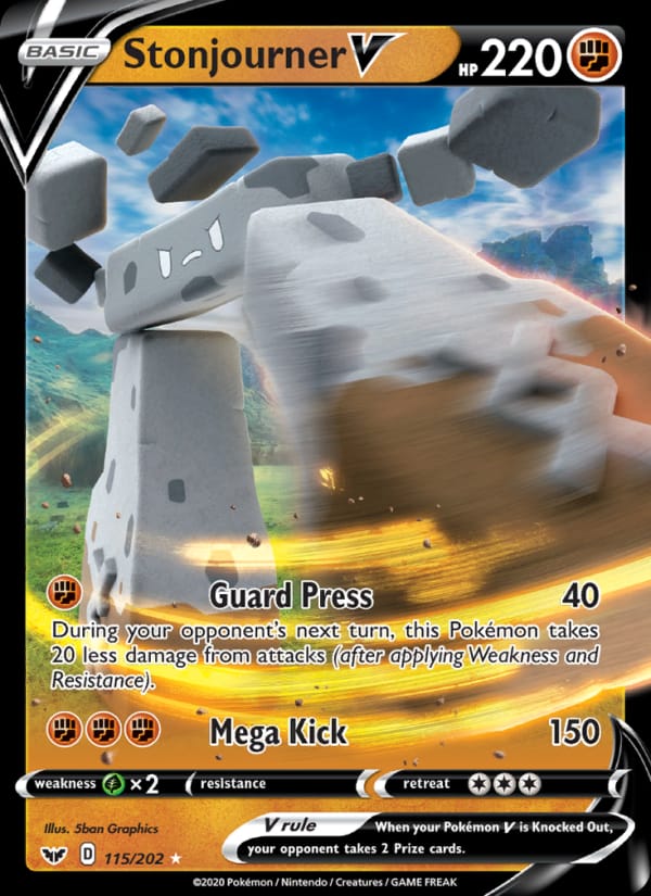 Stonjourner V 115/202 Sword & Shield Pokémon card