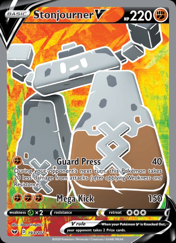 Stonjourner V 193/202 Sword & Shield Pokémon card