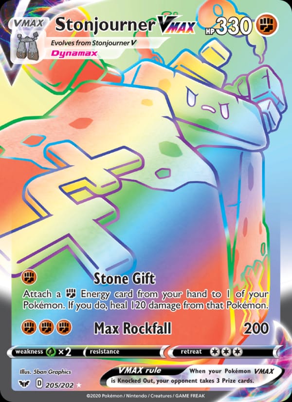 Stonjourner VMAX 205/202 Sword & Shield Pokémon card