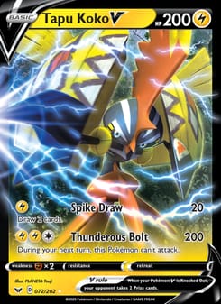 Tapu Koko V 072/202 Ultra Rare – Sword & Shield Pokémon card