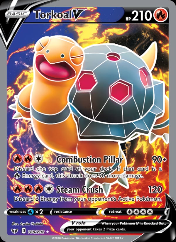 Torkoal V 188/202 Sword & Shield Pokémon card