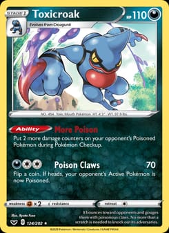 Toxicroak 124/202 Holo Rare – Sword & Shield Pokémon card