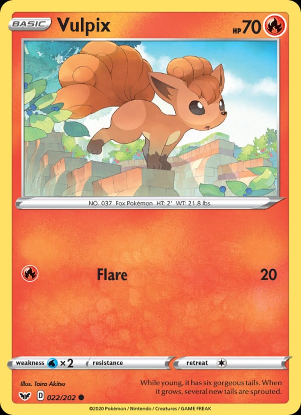 Vulpix 022/202 Sword & Shield Pokémon card