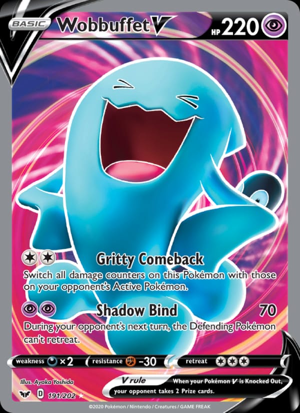 Wobbuffet V 191/202 Sword & Shield Pokémon card