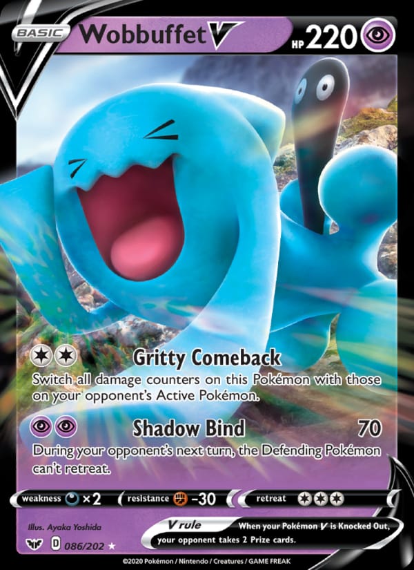 Wobbuffet V 086/202 Sword & Shield Pokémon card