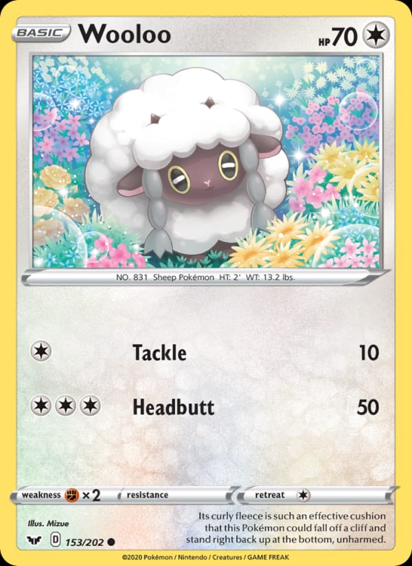 Wooloo 153/202 Sword & Shield Pokémon card