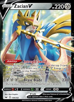 Zacian V 138/202 Ultra Rare – Sword & Shield Pokémon card