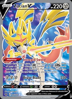 Zacian V 195/202 Ultra Rare – Sword & Shield Pokémon card