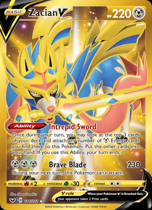 Zacian V 211/202 Sword & Shield Pokémon card