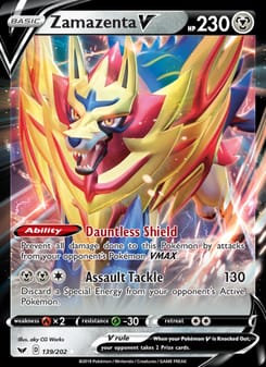 Zamazenta V 139/202 Ultra Rare – Sword & Shield Pokémon card
