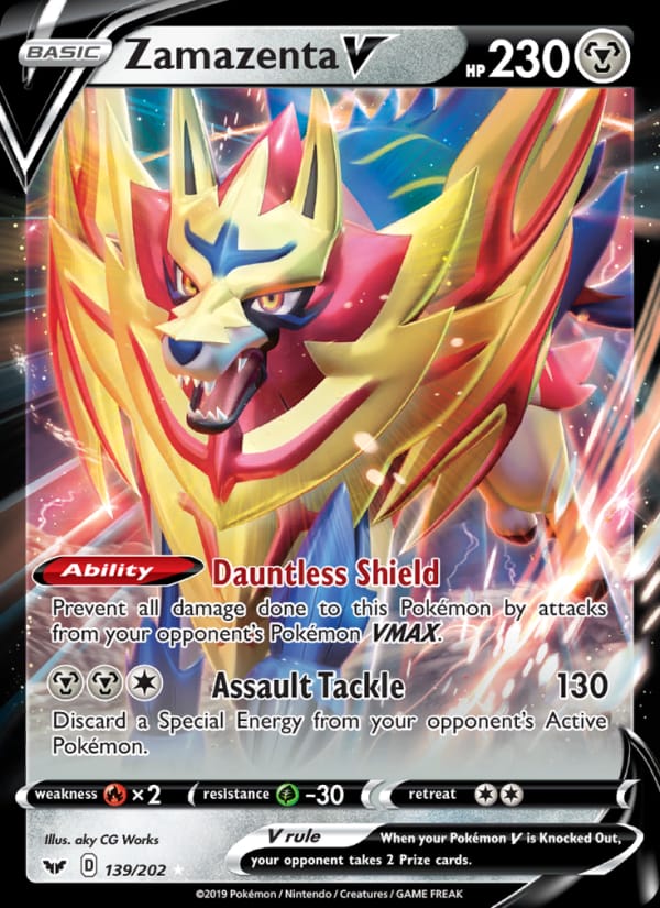 Zamazenta V 139/202 Sword & Shield Pokémon card