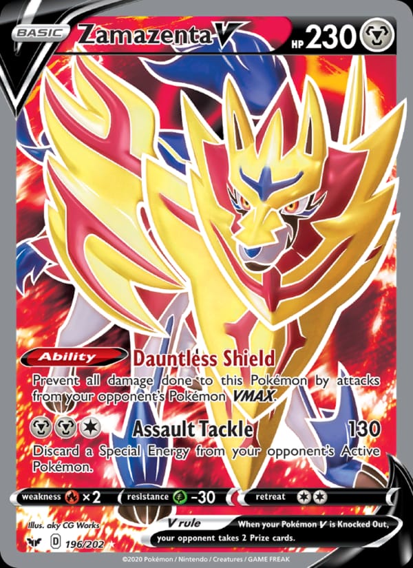 Zamazenta V 196/202 Sword & Shield Pokémon card