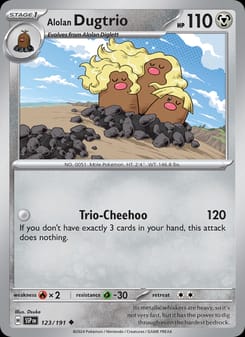 Alolan Dugtrio 123/191 Uncommon – Surging Sparks Pokémon card
