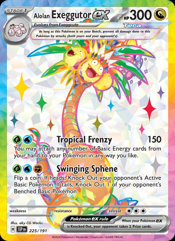 Alolan Exeggutor ex 225/191 Surging Sparks Pokémon card