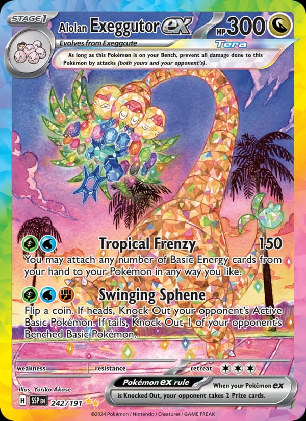 Alolan Exeggutor ex 242/191 Surging Sparks Pokémon card