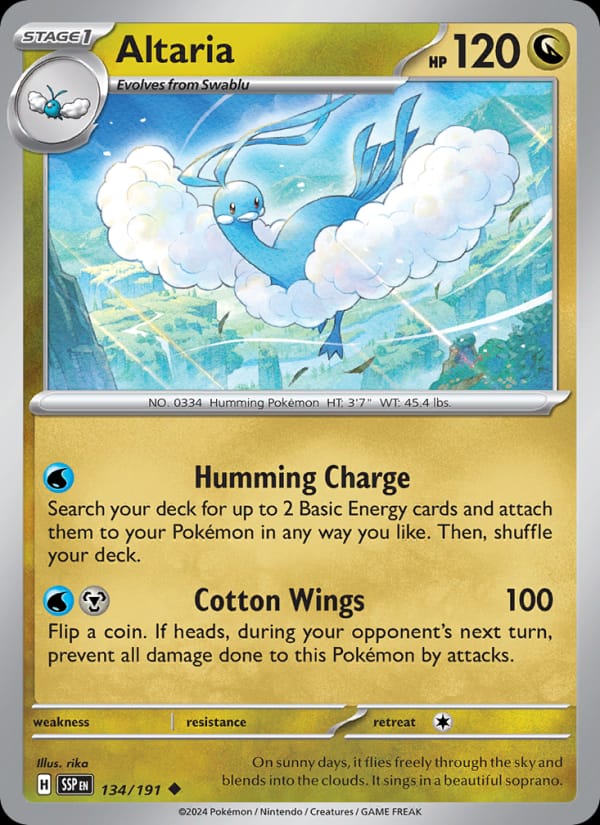 Altaria 134/191 Surging Sparks Pokémon card