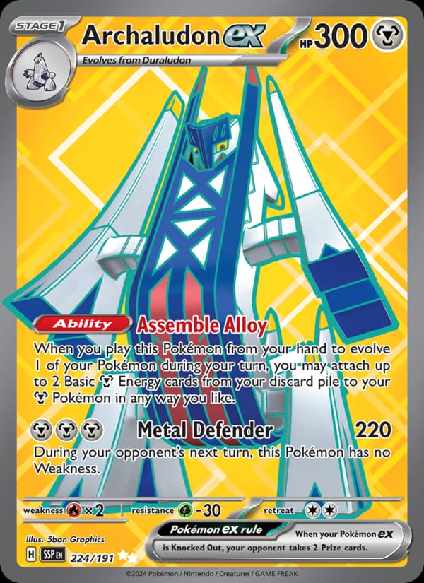Archaludon ex 224/191 Surging Sparks Pokémon card